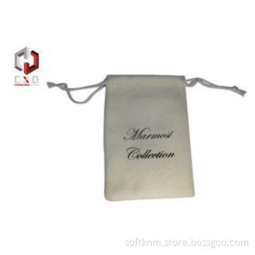 White Velvet Drawstring Double Layers Gift Bag 120 * 80mm